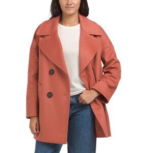 ICONS BY CINZIA ROCCA Raspberry Pink Wool Blend Short Coat